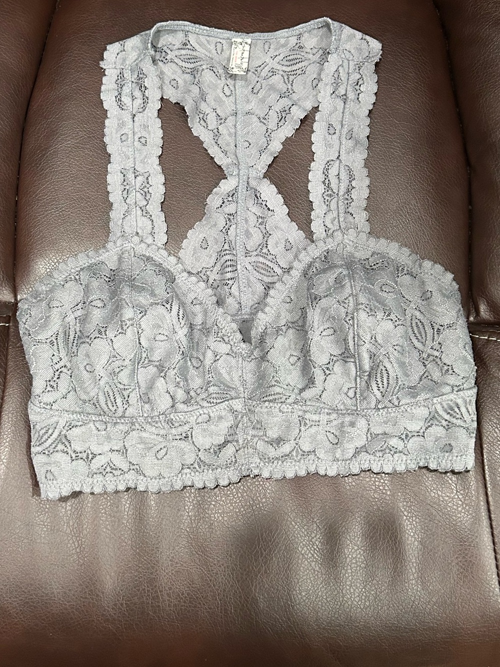 Free People Gray Lace Racerback Bralette